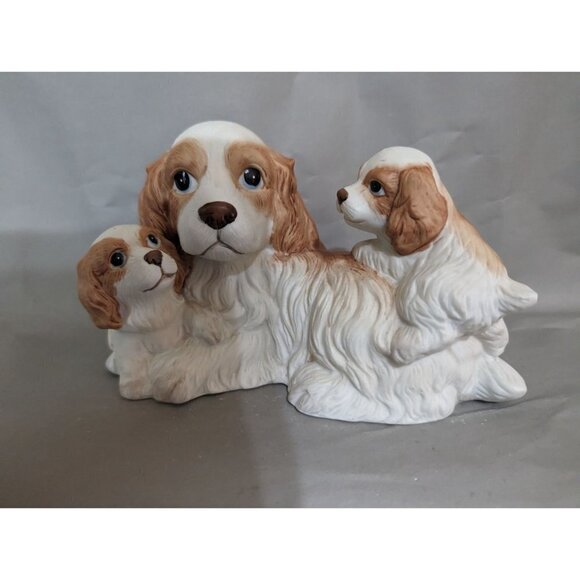 Homco Home Interiors 1434 Cocker Spaniel Dog W/ Puppies Figurine Vintage - Picture 7 of 10